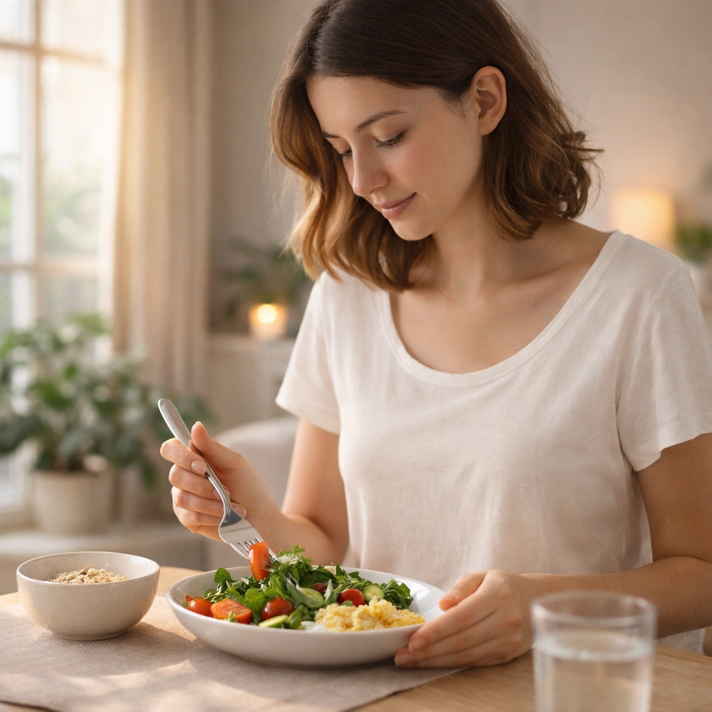 Természetes emésztést támogató szokások, mint a nyugodt étkezés és könnyű étrend